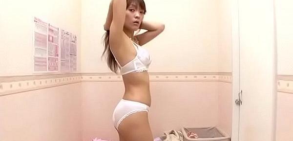  Cute Innocence looking japanese babe spied buying new bra